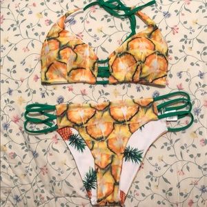 Reversible pineapple bikini